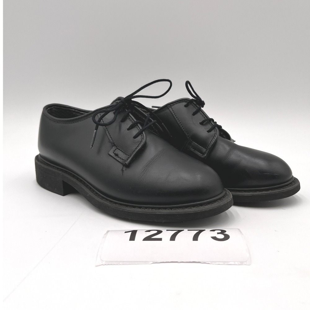 Bates 00769C Womens 4.5 W Black Leather Round Toe Lace Up Uniform Oxford Shoes